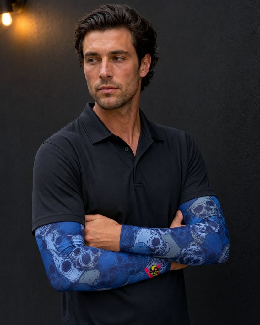 Blue Skulls UV Sleeves
